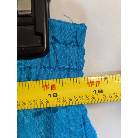 Vintage Casual Isle Blue Nylon Jogger Pants With Elastic Waist & Cuffs - Picture 4 of 8